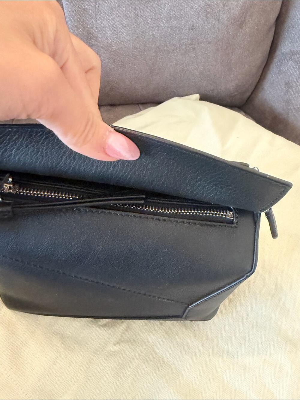 Loewe mini Black Puzzle Messenger Bag with Top Handle - Picture 2 of 6